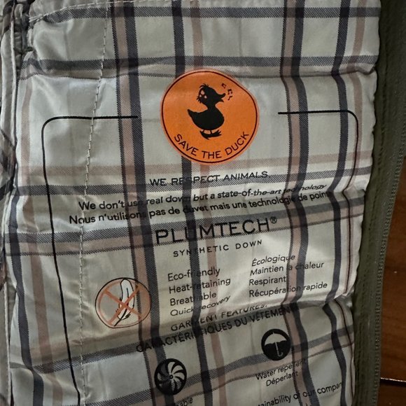 Save the Duck Lightweight Puffer Size 2M Olive Green - Excellent Condition! - Picture 6 of 8